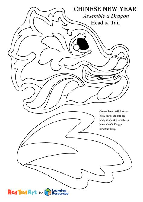 Modern Chinese Dragon Head Template