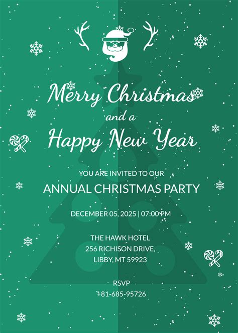 Modern Christmas invitation template