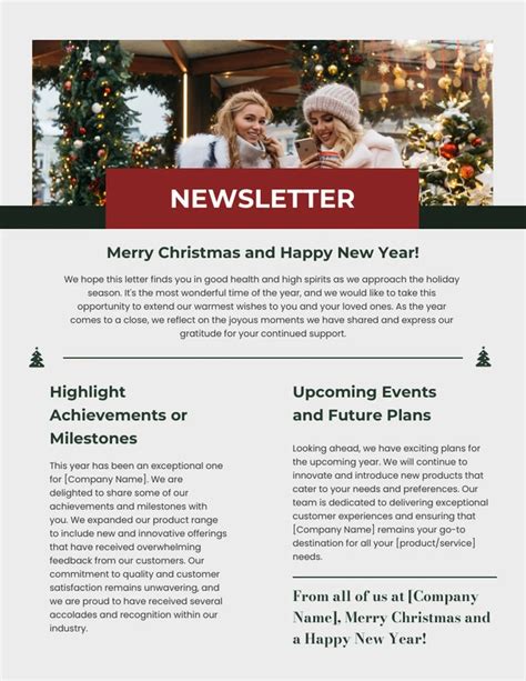 Modern Christmas Newsletter Template