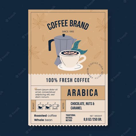 Modern coffee label template