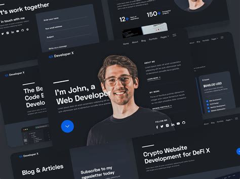 Modern Developer Portfolio with Responsive Design Template