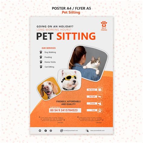 Modern dog sitting flyer template