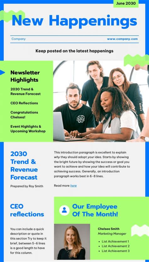 Modern Employee Newsletter Template