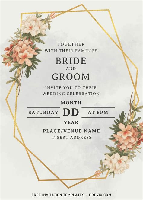 Modern Geometric Wedding Invitation Template