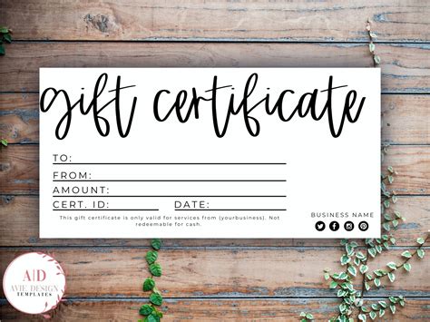 Modern Gift Certificate