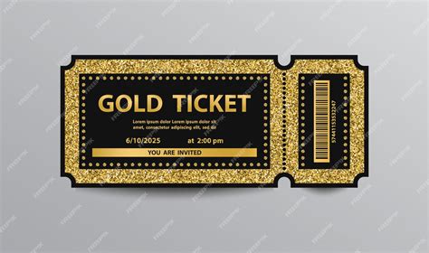 Image of Modern Golden Ticket Template