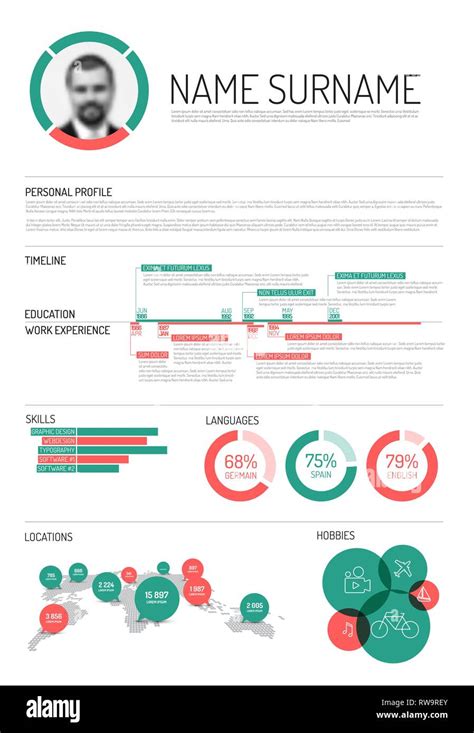 Modern Black and Gold Resume Template with Graphs