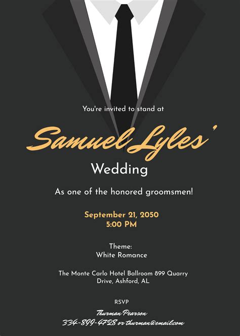 Modern Groomsman Invitation Template