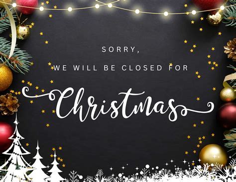 Modern Holiday Closed Sign