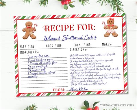 Modern Holiday Recipe Card Template