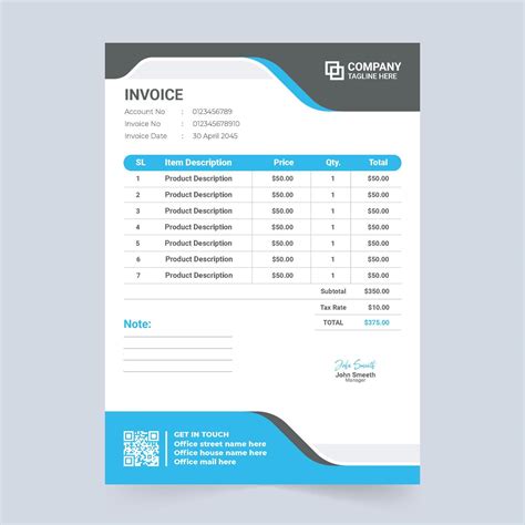 Modern Invoice Template for Mac