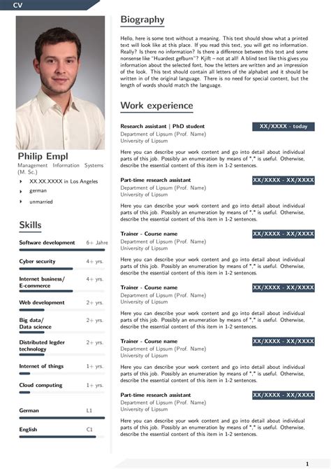 Modern LaTeX Resume Template with Charts