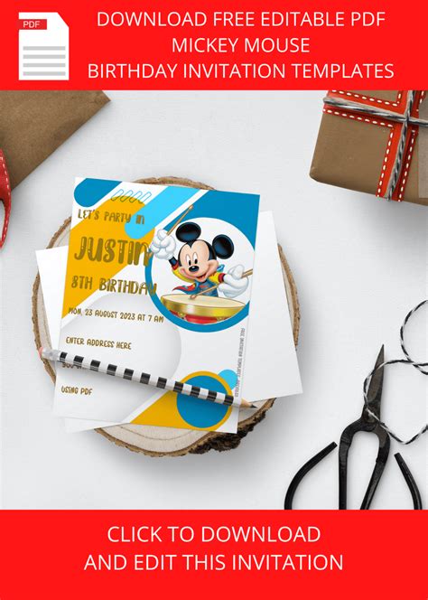 Modern Mickey Mouse invitation