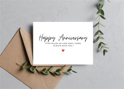 Modern Minimalist Anniversary Card Template