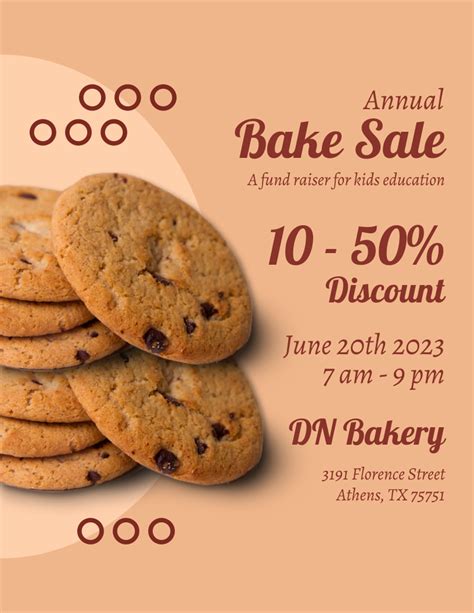 Modern minimalist design for a bake sale poster template