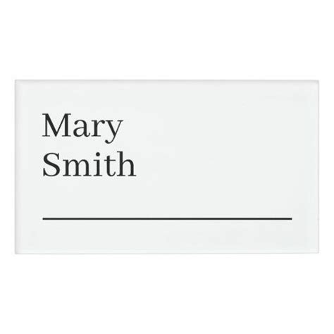 Modern minimalist name tag template