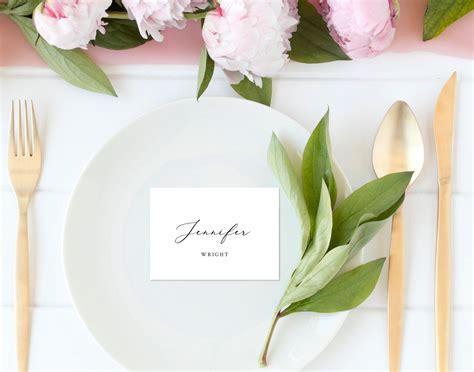 Modern Minimalist Place Card Template