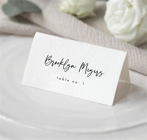 Modern Minimalist Place Card Template