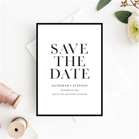 Modern Minimalist Save the Date Template