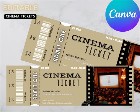 Modern movie ticket