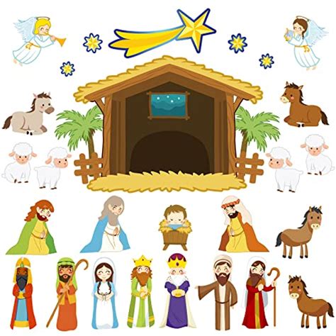 Modern nativity scene cutout