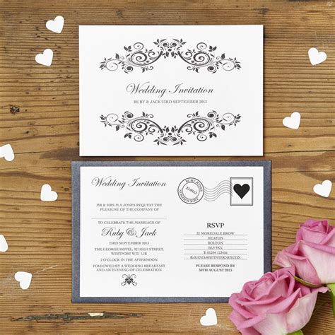 Modern Postcard Wedding Invitation