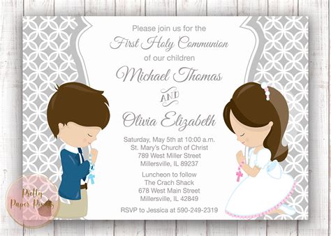 Modern First Communion Invitation Design