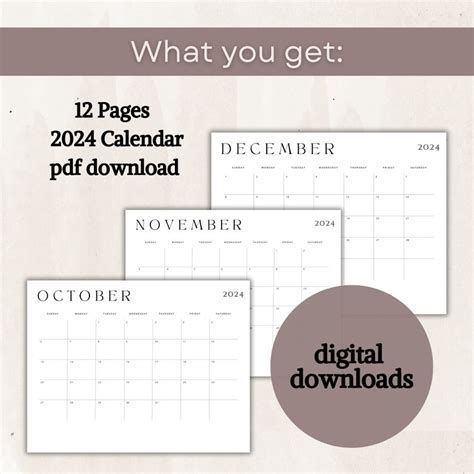 Modern printable calendar