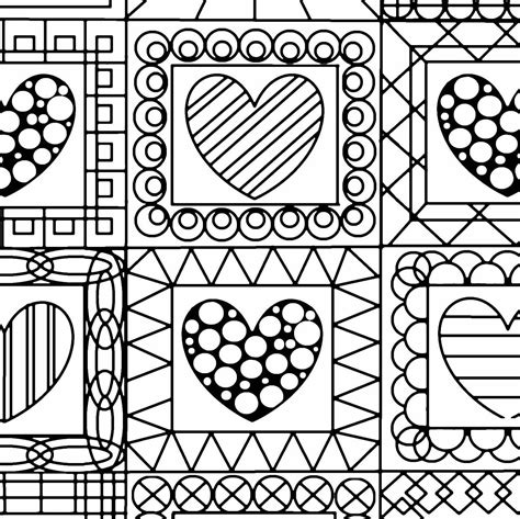 Modern Quilt Patterns Coloring Pages For Adults