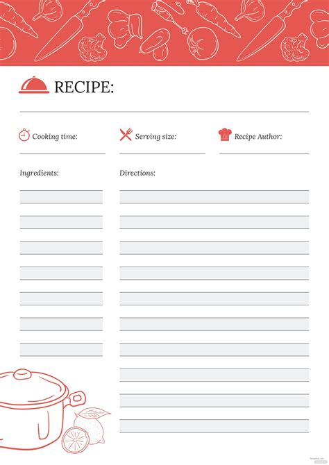 Modern recipe template