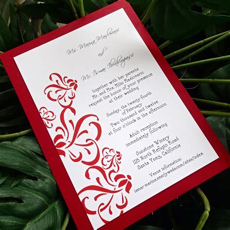 Modern Red Wedding Invitation