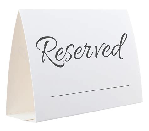 Modern Reserved Sign Printable