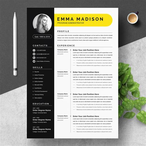 Modern Resume Template for Pages