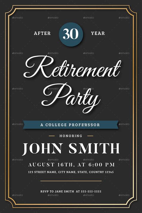 Modern Retirement Party Flyer Template