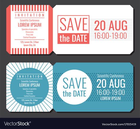 Modern Save the Date Ticket