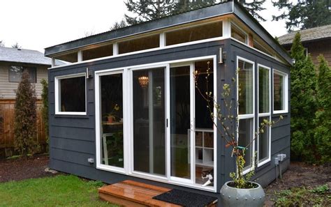 Modern Shed with Sliding Glass Doors