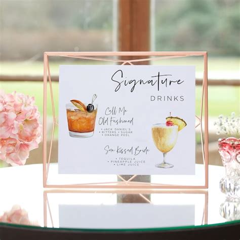 Modern signature drink template example