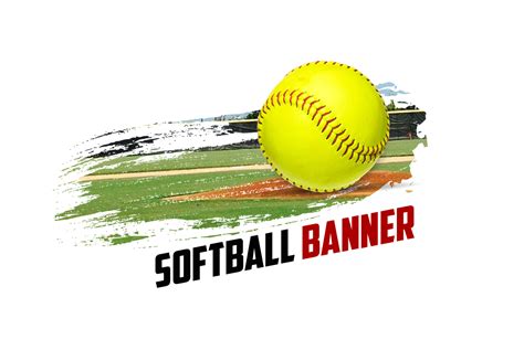 Modern softball team banner template