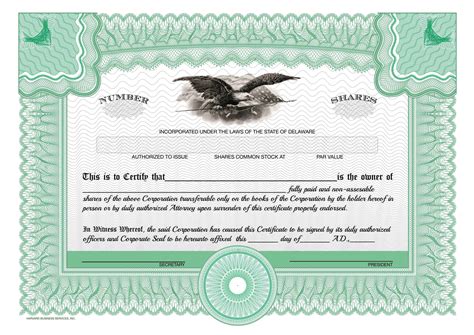 Modern stock certificate template