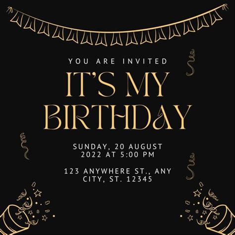 Modern teenage birthday invitation