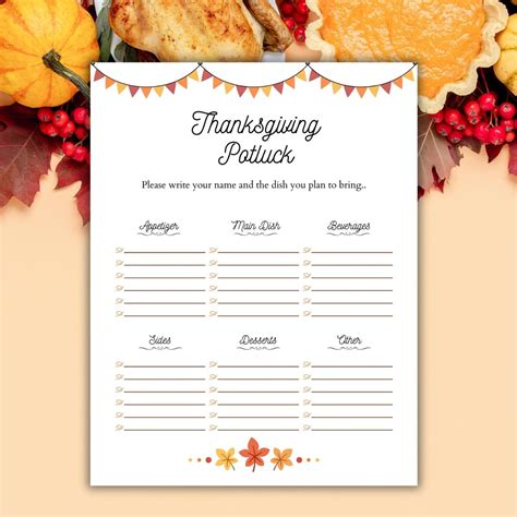 Modern Thanksgiving Potluck Templates