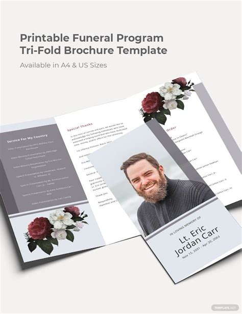 Modern Tri-Fold Funeral Program