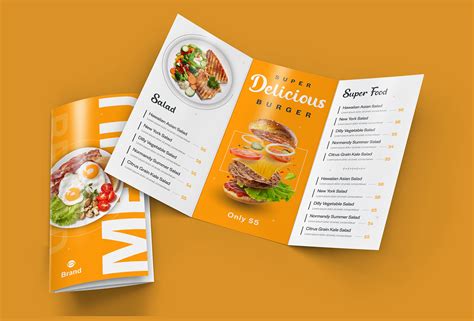 Modern tri-fold menu template