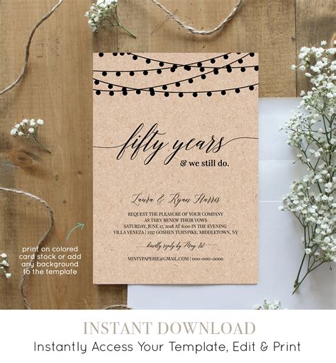 Modern Vow Renewal Invitation Template