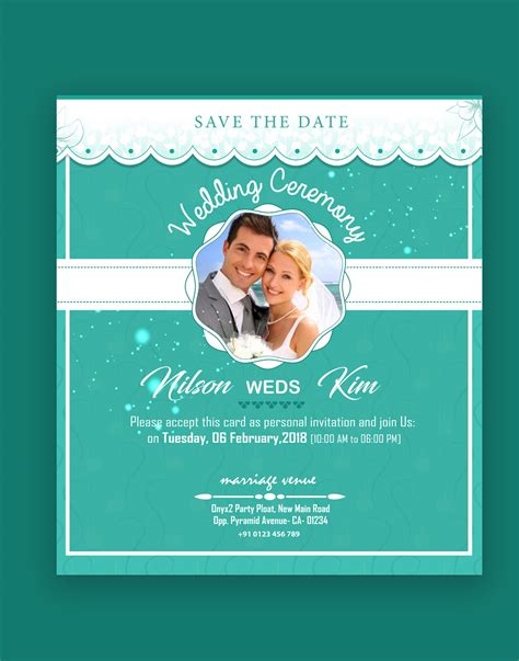 Modern wedding card template with a sleek, minimalist design