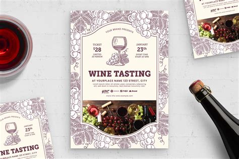 Modern Wine Tasting Flyer Template