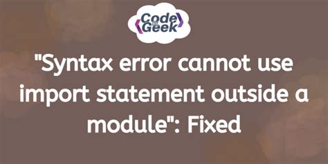 Module Syntax Error