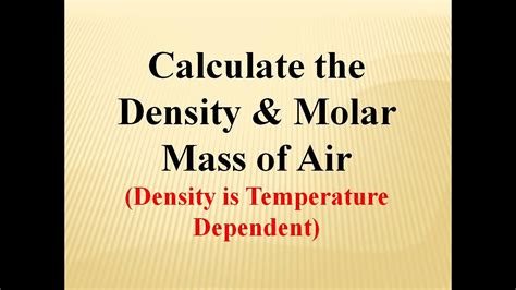 Molar Mass of Air Components