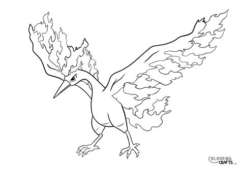 Moltres Coloring Page