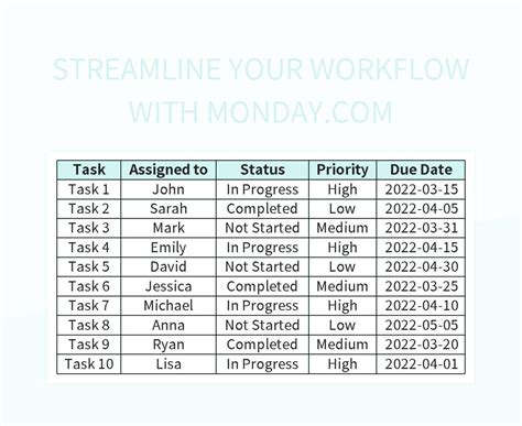 Monday.com Excel Workflow